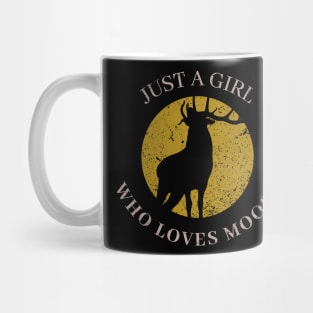 Just a Girl Who Loves Moose Retro Mug